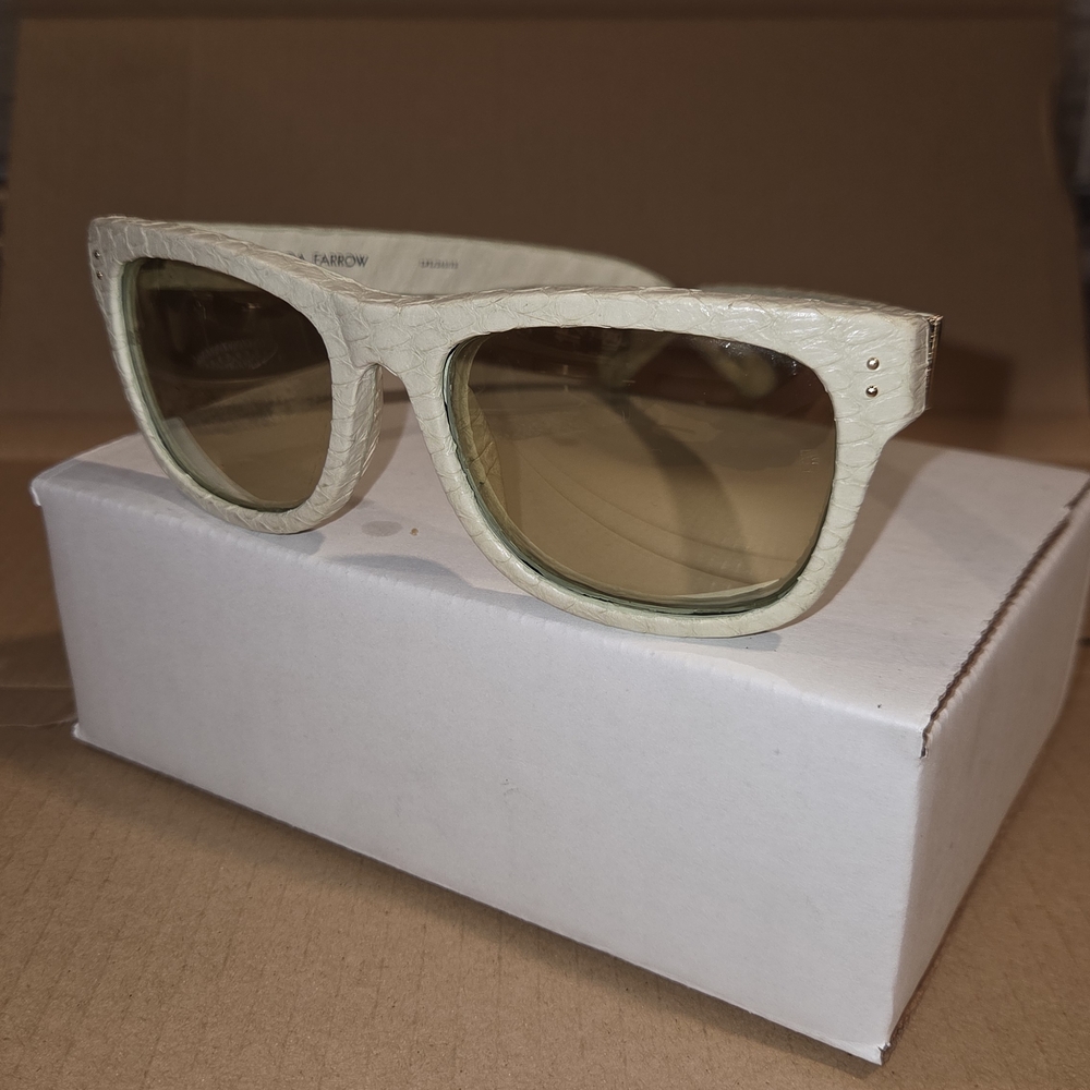 Linda Farrow Python Sunglasses Women's Light Greenish Frame Authentic Designer